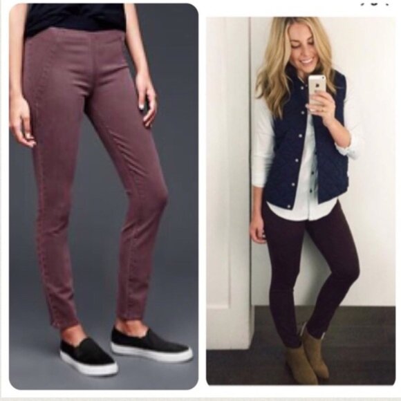 Gap Pull On Burgundy High Rise Jeggings 1969 Resolution - Picture 5 of 8